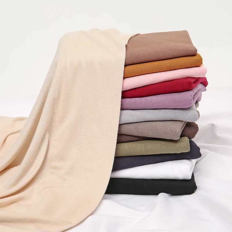 Hot Sale Modal Jersey Hijab Triangle Scarf Woman Muslim Hijab Shawls Ladies Soft Wraps Solid Color Islamic Headband Turban J251118