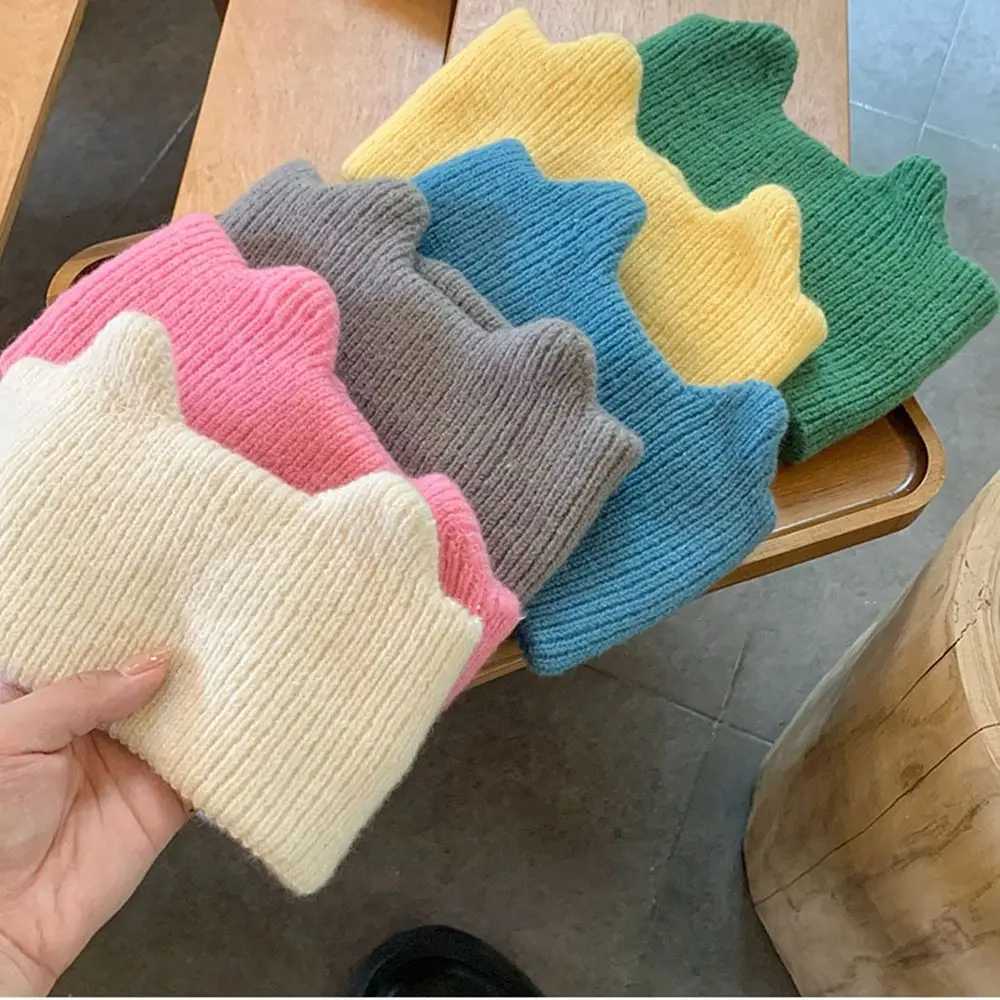 Cute Cat Ears Warm Knitted Headband Female Retro Face Wash Elastic Hair Bands Widebrimmed Head Wrap V251022