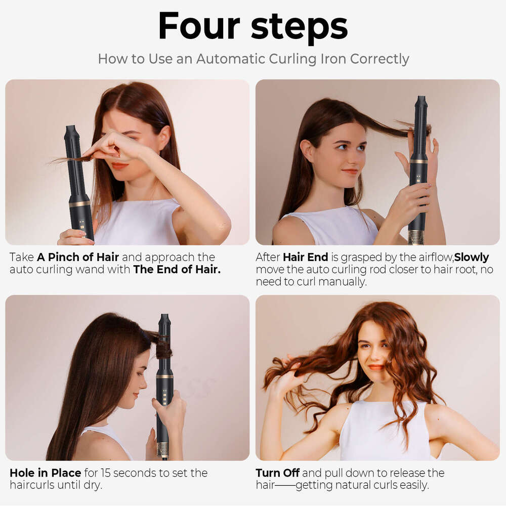 Famous Brand Designer High Power Speed Anion Brushless Hot Air Comb Blows Clothes Hair Straightening Portable Curling Iron