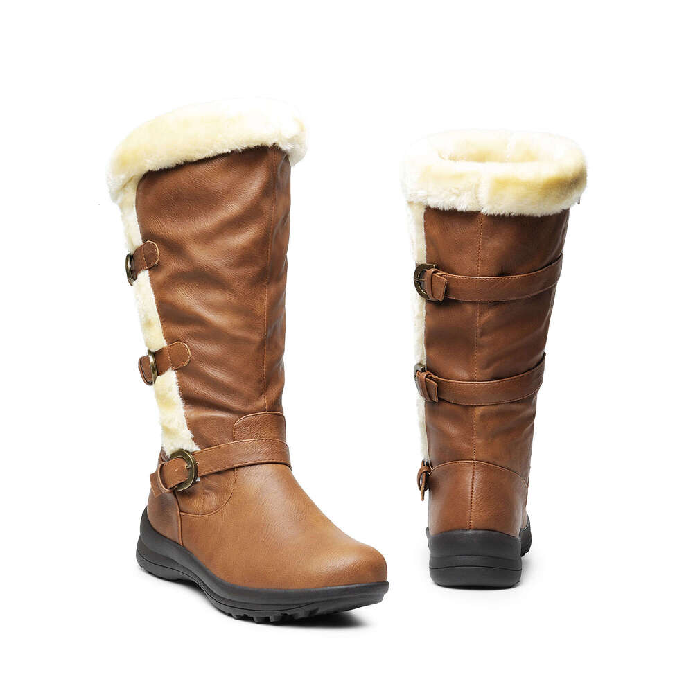 Women's Winter Fully Fur Lined Zipper Closure Snow Knee High Boots DREAM PAIRS
