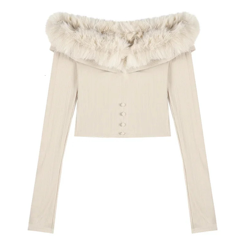 Winter for Women Korean Style Retro Plush Patchwork Warm Soft Cashmere Sweater Longsleeved Slim Knit Pullover Tops 251016