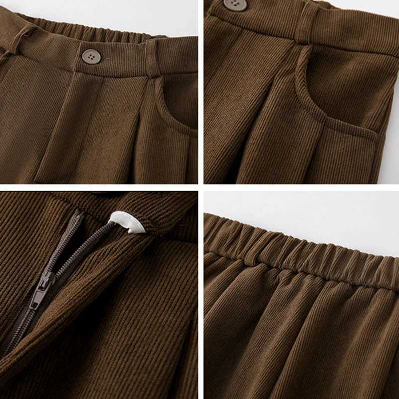 Womens Pants Autumn Winter Corduroy High Waist Wide Leg Pants for Women Casual Trousers Female Straight Pants Women Clothes NewT251022