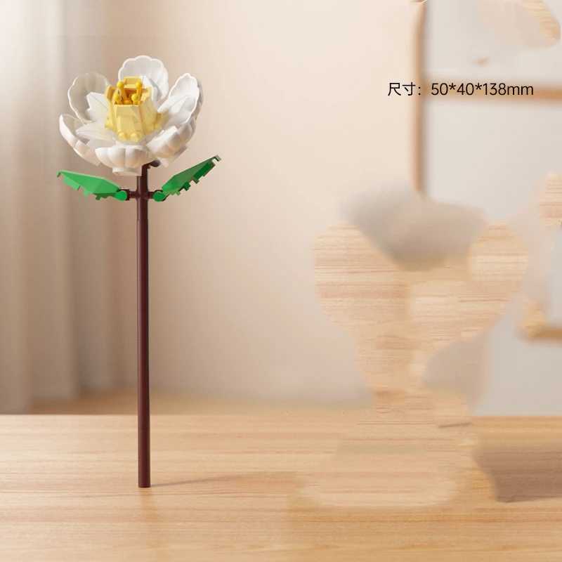 14 Styles Pretty vase Flower arrangement Building Blocks Sunflower Lily Rose Bricks Flower DIY Home Ornaments Valentines Gift J251022