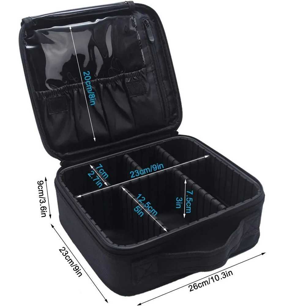 Portable Storage Bag with Adjustable Dividers for Cosmetic Beauty Organizer Nail Tool Large Capacity Travel Makeup CaseW251021