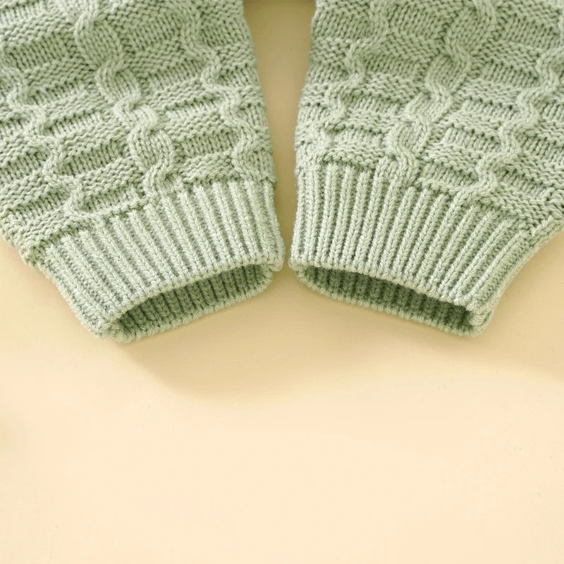Winter Baby Rompers Clothes Solid Long Sleeve Knitted born Boys Girls Jumpsuits Hats Outfits Sets 018m Autumn Infant Costume 251022