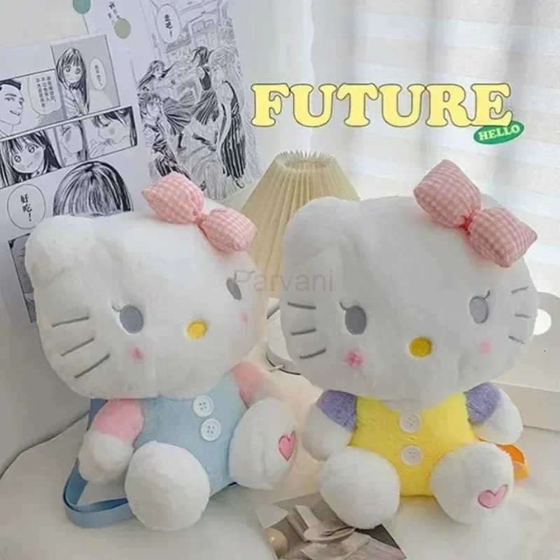 Sanrio Cartoon Hello Kitty Kawaii Anime Bag Plush Backpack Stuffed Animals Dolls Plushie Toys KT Shoulder Backpacks Bags L251022
