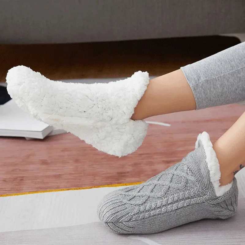 Thickened Thermal Women Mens Slipper Socks New Winter Warm Short Cotton Home Sleeping Soft Non Slip Grip Fuzzy Floor Sock Fluffy W251022 - view 5