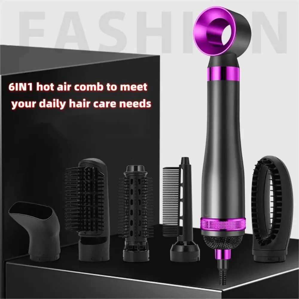 Hair Dryer 6 in 1 Hot Comb Multi Hair Styler With Curling Iron Hair Straightener With Hair Brush For Hair DryerXJ251022