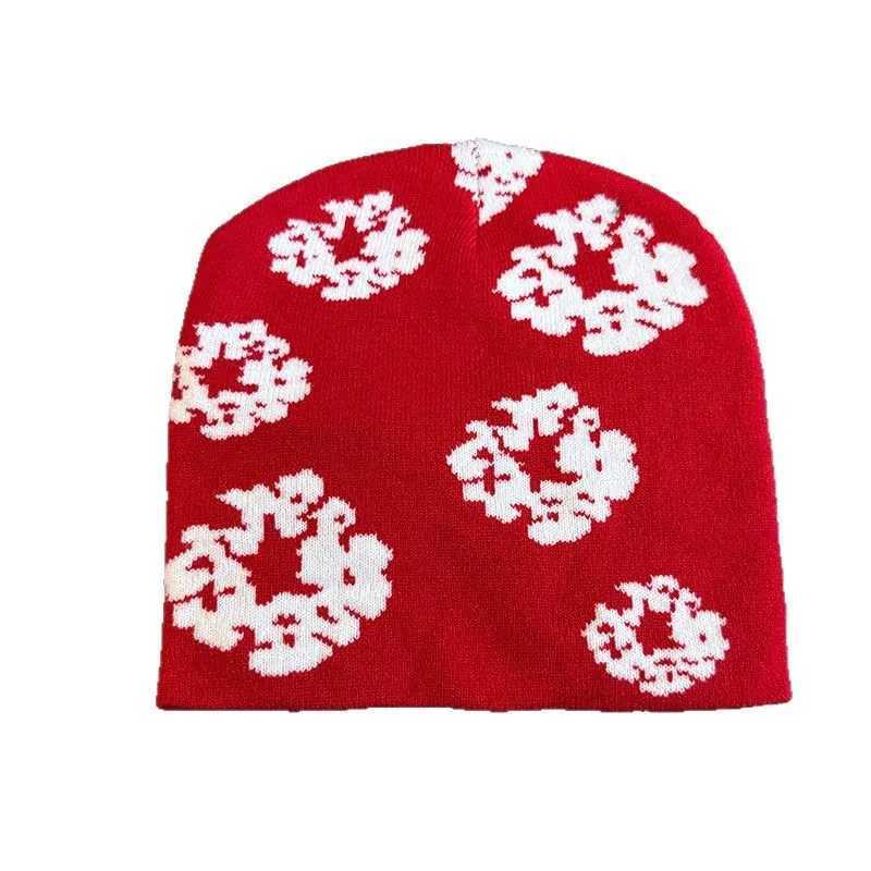 1pc Floral Print Knit Beanie for Men Women Soft Stretchy Skull Caps for Outdoor WalkingCasual StreetwearWinter Autumn Head Hat J251022