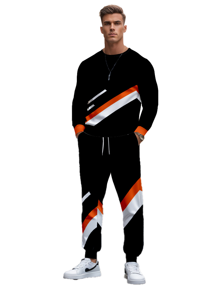 Men's Knitted Cotton Blend Long Sleeve Sweatshirt Brown round Neck Ankle-Length Casual T-Shirt Comfortable Outdoor Wear - YLWY00144