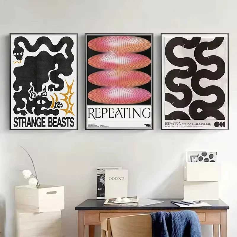 Classic Abstract Wall Art Poster Japanese Vintage Koi HD Canvas Painting Print for Home Living Room Bedroom Decorative Pictures D251022