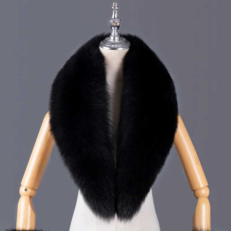 Natural Fur Collar Real Fur Scarf for Women Winter Neck Warmer Luxury Large Fluffy ShAWl Thick Warm Soft Real Fur AccESSory J251129