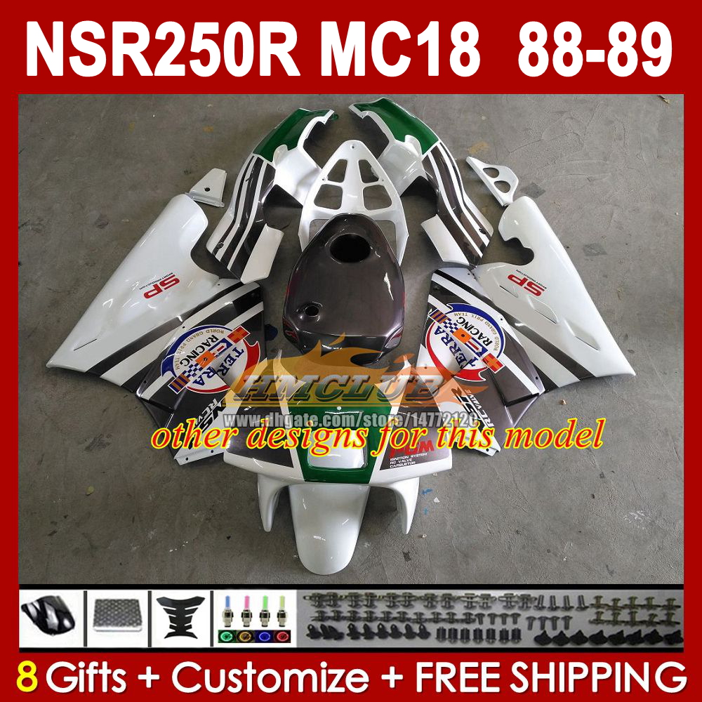 OEM white stock Body Kit For HONDA NSR 250R NSR250R NS250 NSR 250 R MC16 MC18 250CC 88-89 Frame 338NO.2 PGM2 NSR250RR NSR250 RR 88 89 1988 1989 Bodywo