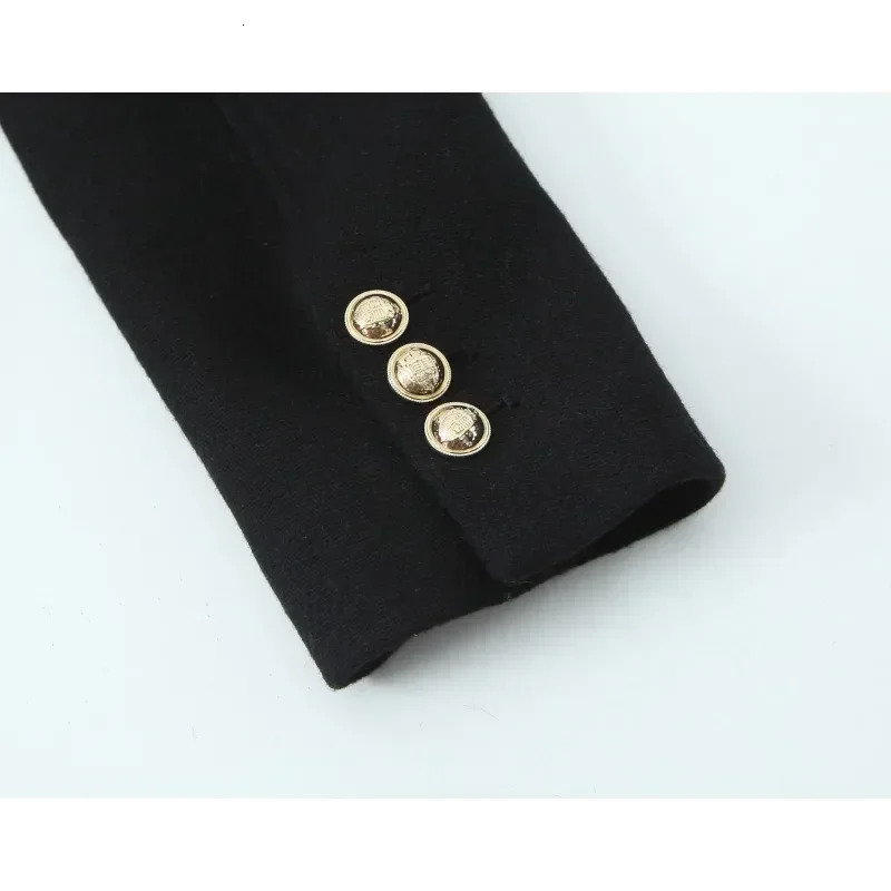 Woolen Coat Fall Fashion Black Long Elegant And Pretty Womens Coats American Retro Autumn Outerwear Urban 251021