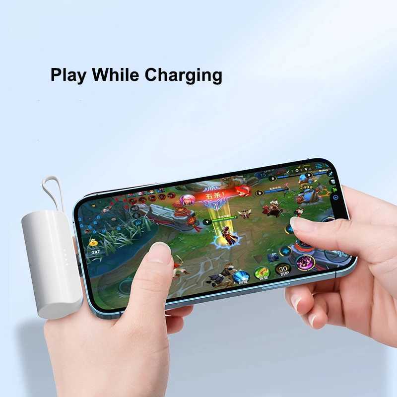 Mini Capsule Power Bank with Cable Phone Holder Portable Charger Fast Charging External Battery for iPhone J251114