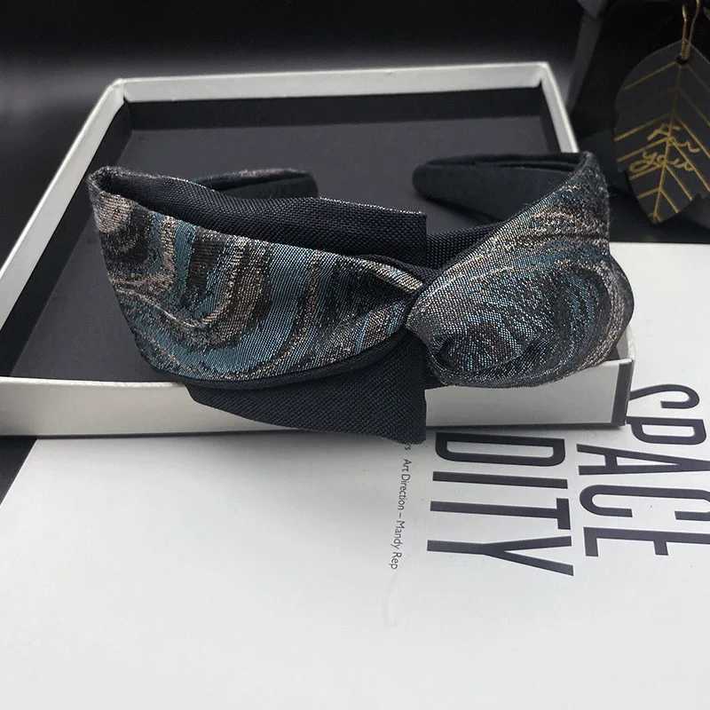 Highend temperament gray side bow widebrimmed hairpin hair hoop womens fashion new hairband hair accessories headwear V251022