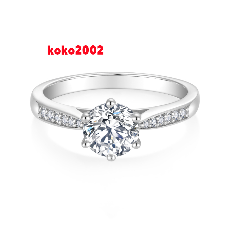 High Quality 925 Sterling Silver 1ct Moissanite Engagement Ring Rhodium Plated Weddings Anniversaries Moissanite Engagement Ring