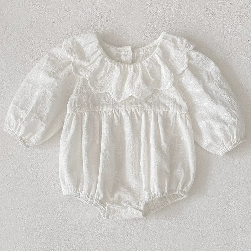 024M Infant Clothes Baby Girls Long Sleeved Jumpsuit Autumn Girl Clothing Cotton Embroidery born Bodysuits 251022