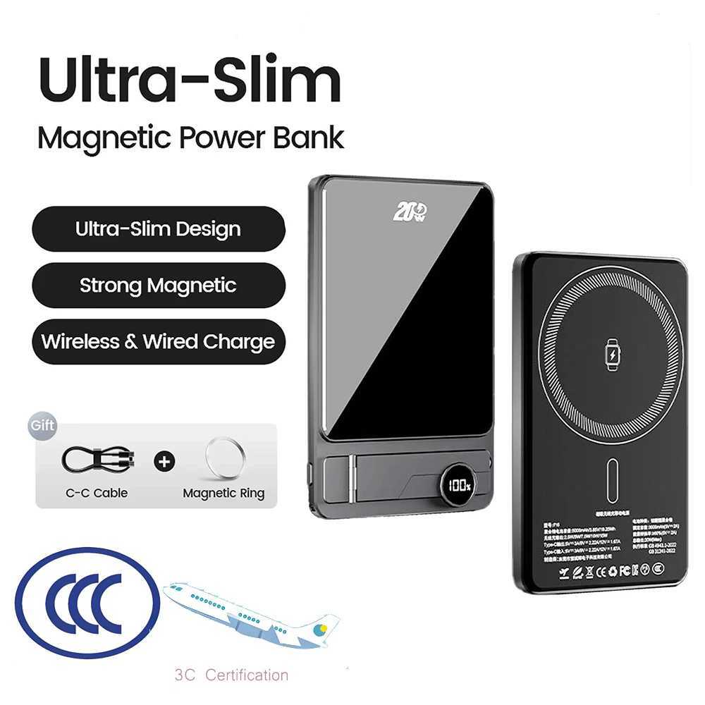 CCC Certified 10000mAh Magnetic Power Bank 225W Fast Charger for iPhone Watch AirPods Mecha Metal Body Display Airplane Safe J251114