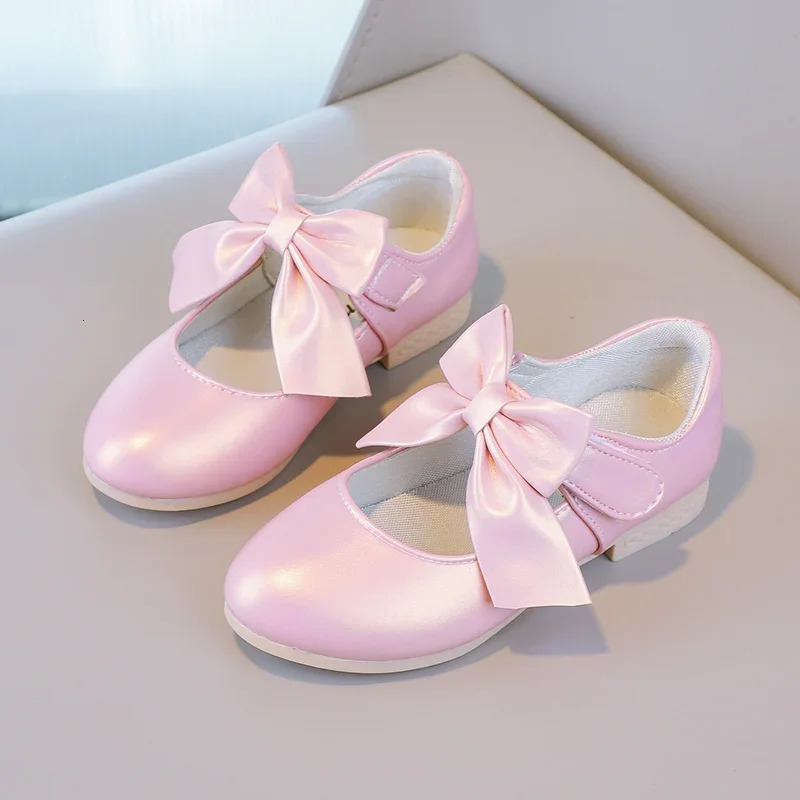 Girls Princess Shoes Shallow Bowknot Metallic Color Fashion Sweet Girls Mary Janes Shoes Light Nonslip 2636 Kids Ballet Flats i251021