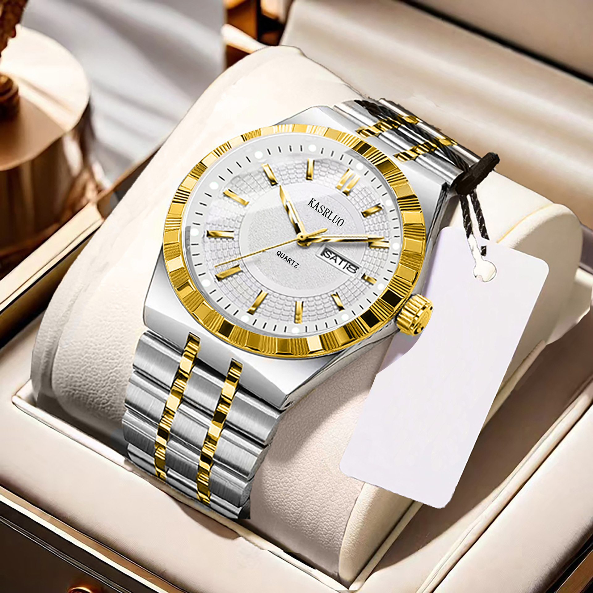 Designer Watch Men's Watch New Stainless Steel Waterproof Fashion Non-mechanical Luxury Watch Luminous Calendar Steel Band Quartz Watch