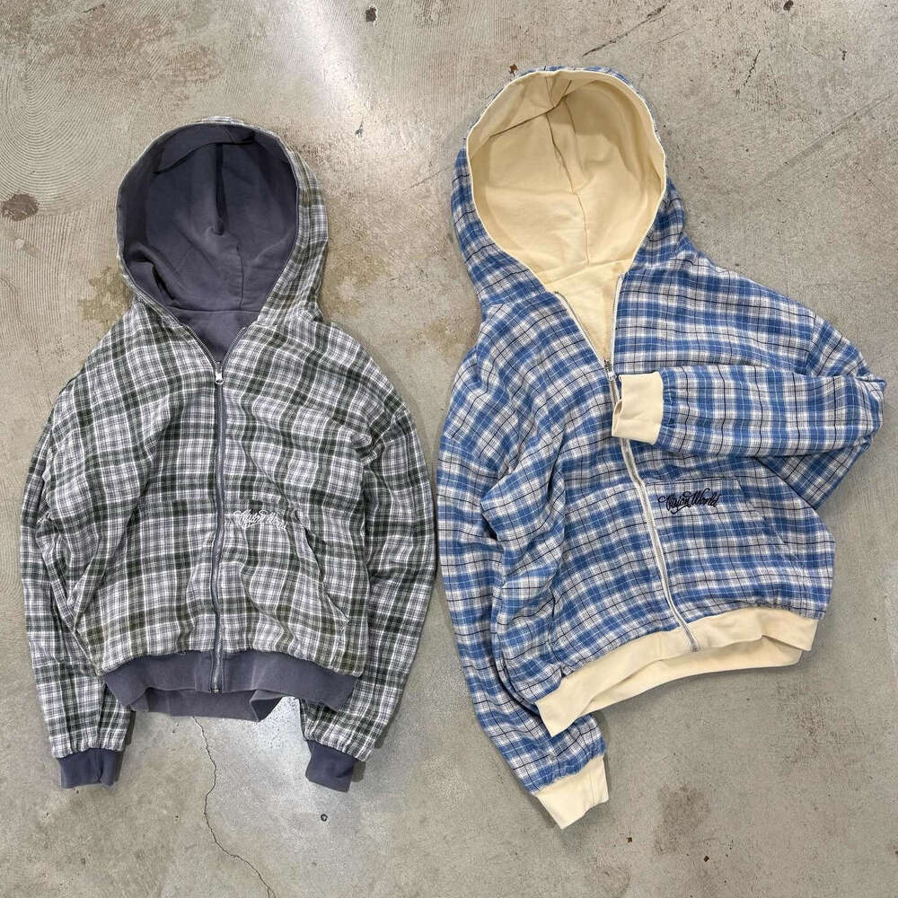 Ins Style Double-Sided for Men, Autumn Street Fashion Hooded Cardigan Sweatshirt