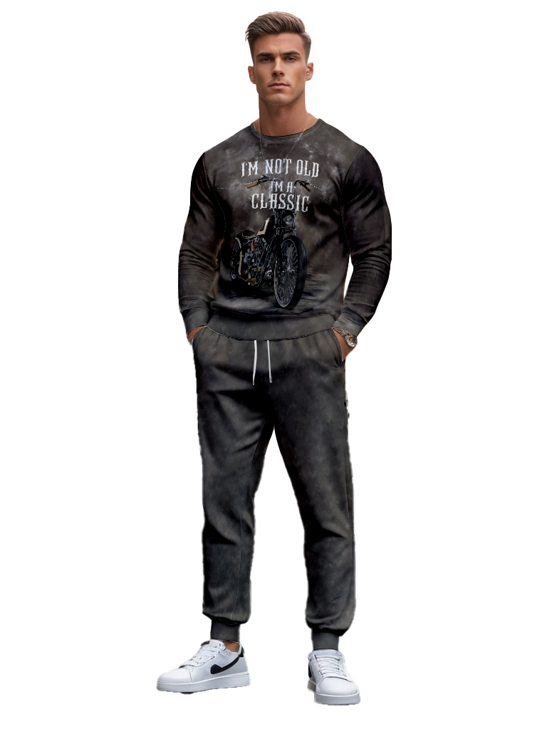 Men's Ankle-Length Knitted Cotton Blend Sweatshirt Brown Long Sleeve Round Neck Casual T-Shirt Comfortable Outdoor Wear - YLWY00113