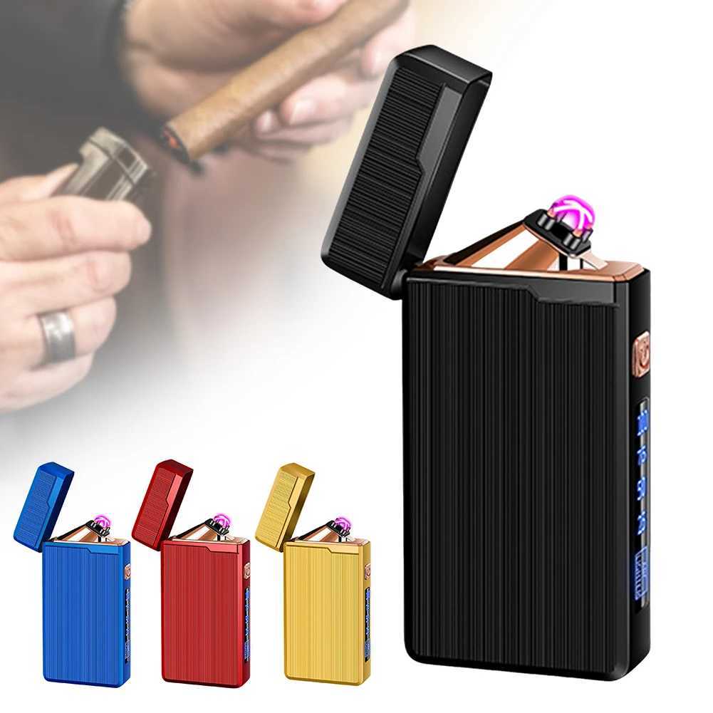 Double Arc Lighter USB Electric Windproof Flameless Lighter Rechargeable TouchSensor Lighter Present for Dad C251022