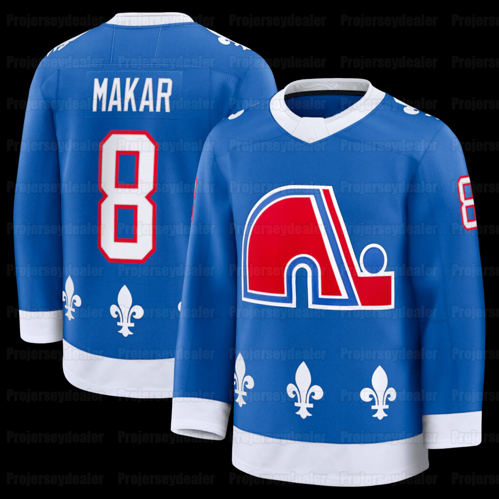 Avalanche 2025-26 Quebec Throwback Nordiques Hockey Jerseys Nathan MacKinnon Cale Makar Gabriel Landeskog Martin Necas Josh Manson Mackenzie Blackwood