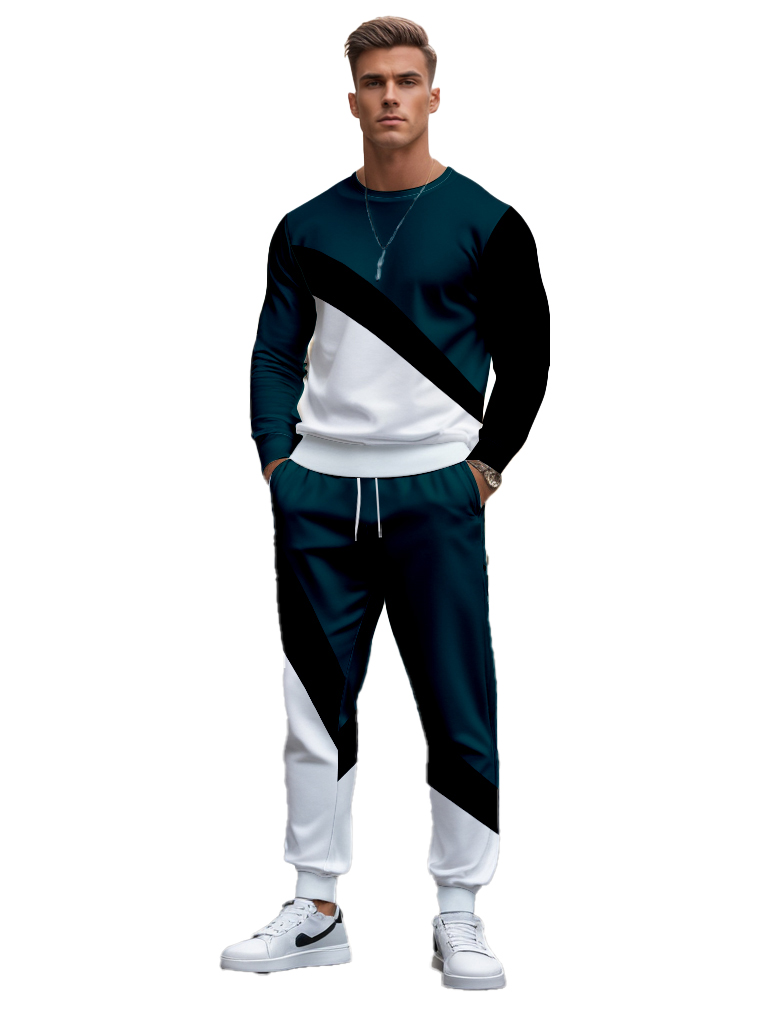 Men's Brown Knitted Cotton Blend Long Sleeve Sweatshirt Round Neck Ankle-Length Casual T-Shirt Comfortable Outdoor Wear - YLWY00150