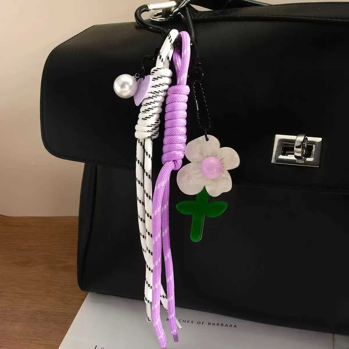 summer Backpack accessories flower cherry lemon strawberry Pendant Hand woven rope Key Chain J251121