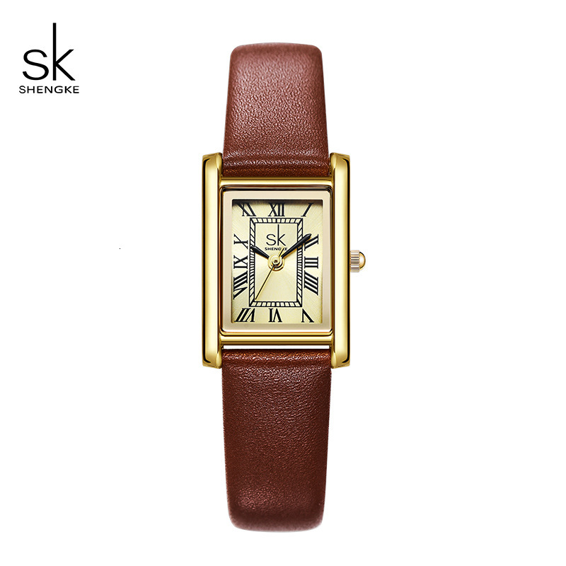 Designer Watch Small Square Watch Genuine Luxury Watch Leather Strap Women's Watch Roman Numerals Waterproof High-end Watch Women's Watch