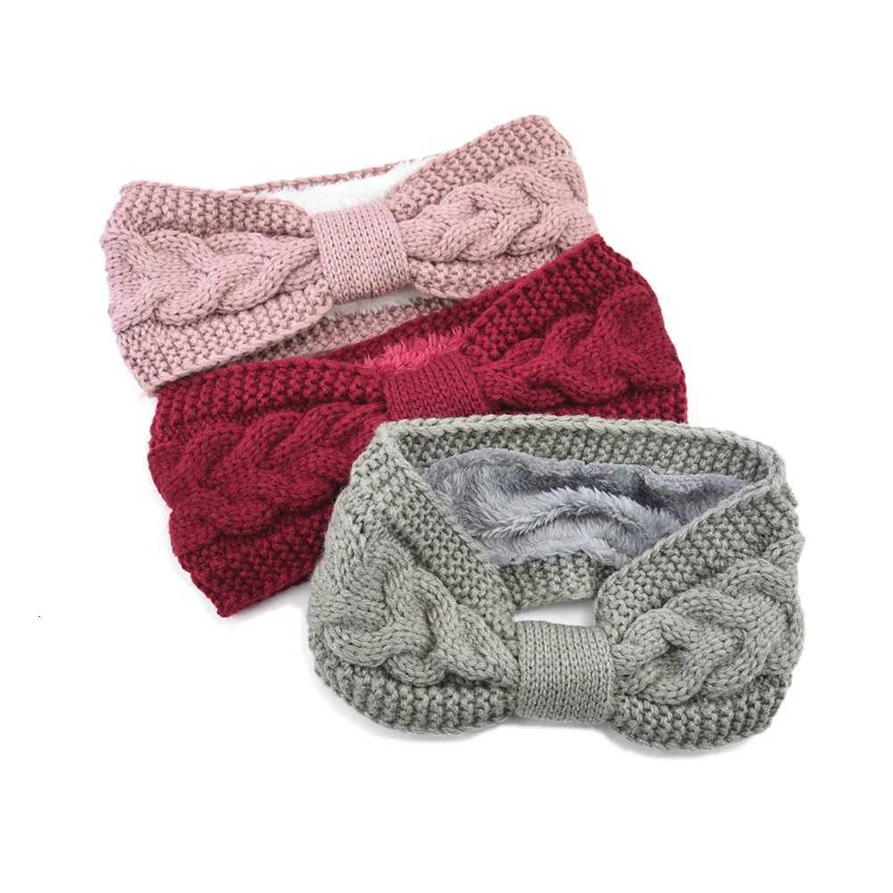 Winter Knitted Headbands for Women Warm Woolen Knitting Ear Warmer Cross Knot Turban Headwear Girls Hair Band Hair Accessories V251022