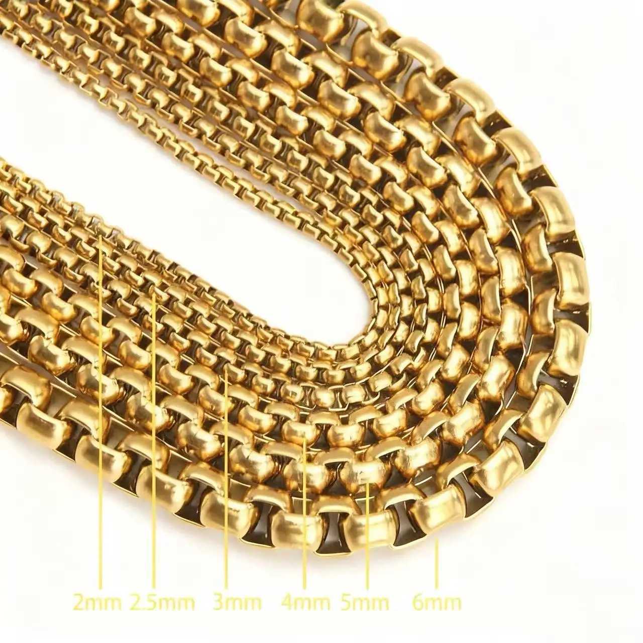 HNSP 2MM6MM Stainless Steel Chain Necklace For Men Women Jewelry Pendant Accessories V251022