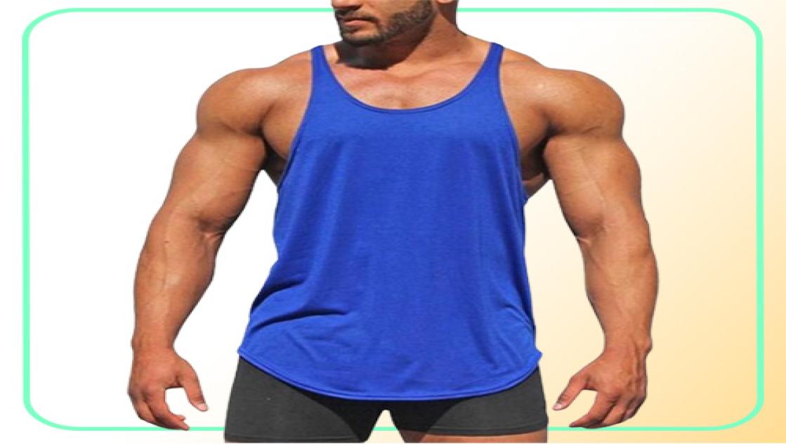 Muscleguys Gyms Tank Tops Mens Sportswear Undershirt Bodybuilding Men Fitness Clothing Y back workout Vest Sleeveless Shirt