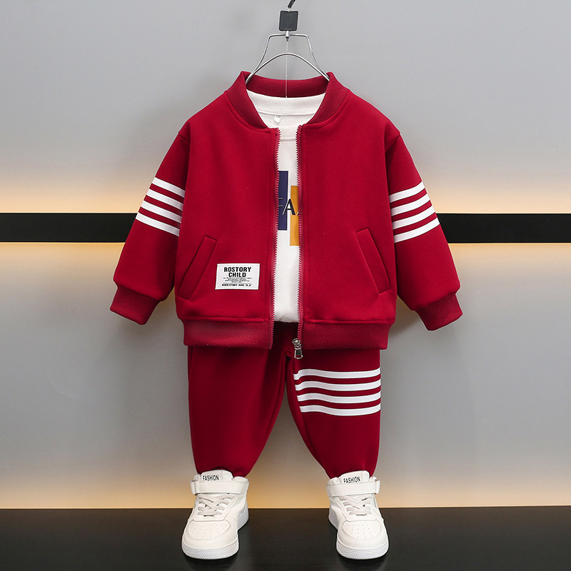 2025 Boys' Spring Sports 2-Piece Set Korean Trendy Jacket Outfit Cool Toddler Fashion Wear