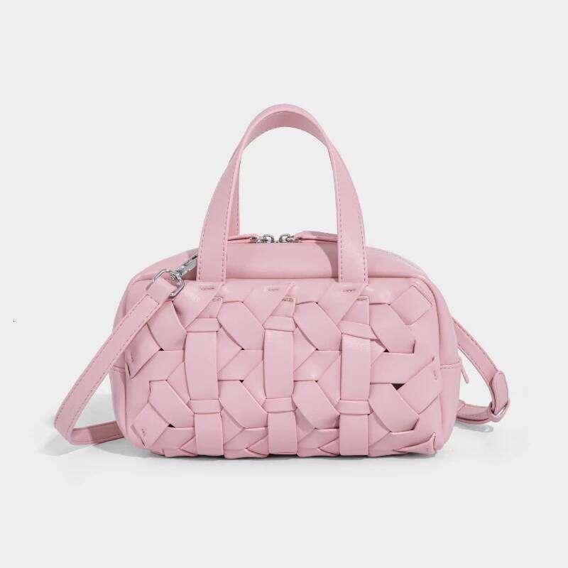 Women's Handmade Woven Pillow Handbags PU Leather Adjustable Strap Single Shoulder Crossbody Large Capacity Underarm Bag Suotong1022