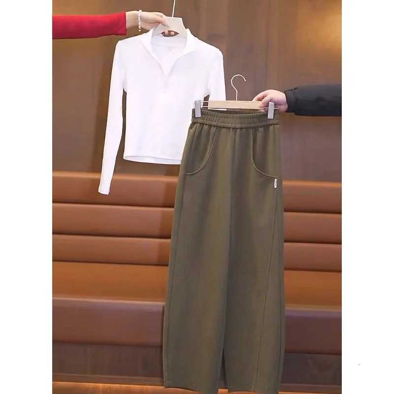 Women Casual Wide Leg Banana Pants Loose Straight Trousers Slim Fit High Elastic Soft JoggersT251022
