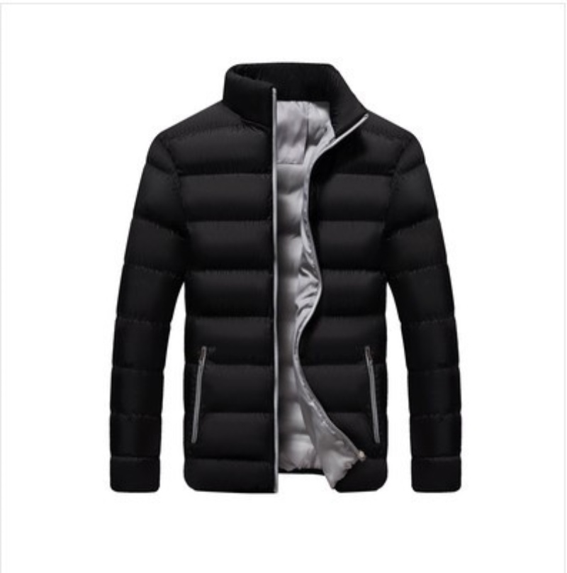 Men's Casual Thickened Down Cotton Jacket Stand Collar Oversize Casual Slim Fit Coat New Style Colorful Zipper Style Cardigan Cotton Wear Autumn 