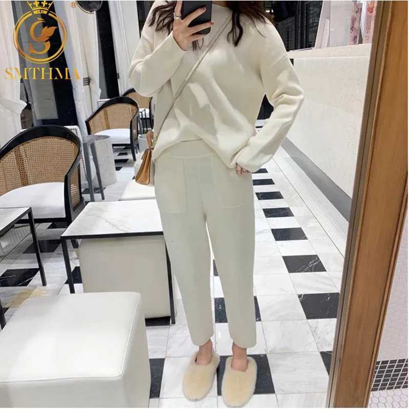 HMA High Quality New Winter Women Cashmere Sweater Two Piece knitted Sets Tracksuit 2025 Fashion Sweatshirts Sporting SuitT251022