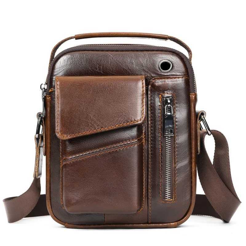 New Casual Mens Cow Leather Shoulder Bag Large Capacity Male Crossbody Bag For Men W251022