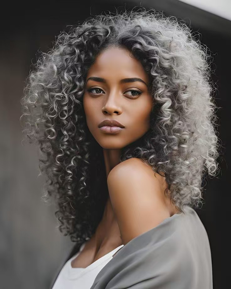 Elegant Salt and pepper ceramic deep Curly gray Human Hair Wigs gradient two tone silver Short Grey Wig for Black Women None Lace natural hair wig