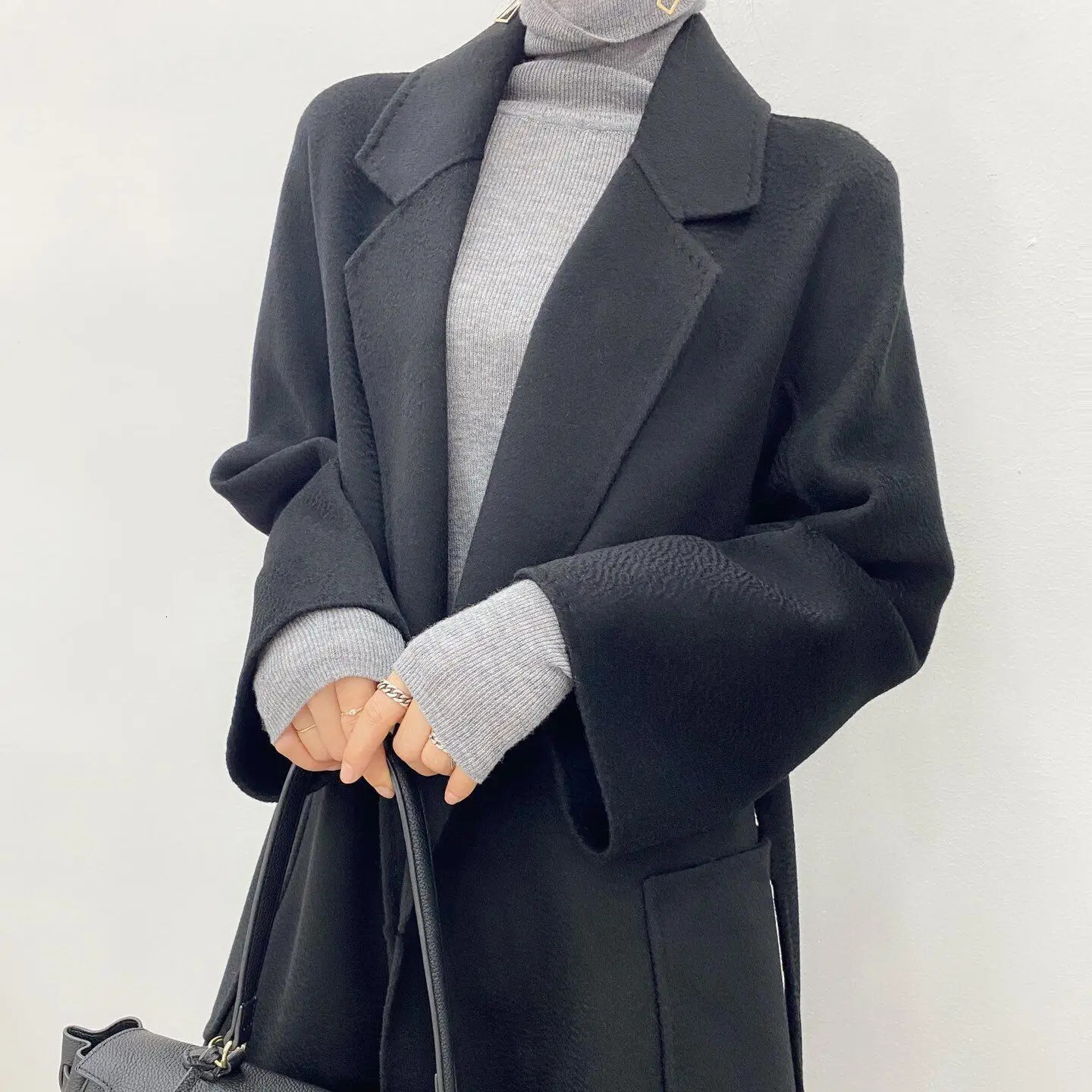 Women Cashmere Coat Double Side Wool Overcoat Slim And Thin Fashion Winter Long Outerwea H927 251021