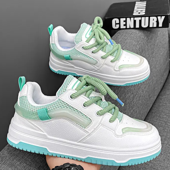 Men's shoes spring high-end sense versatile casual flat shoes youth light sports leather waterproof heightening white shoes2025