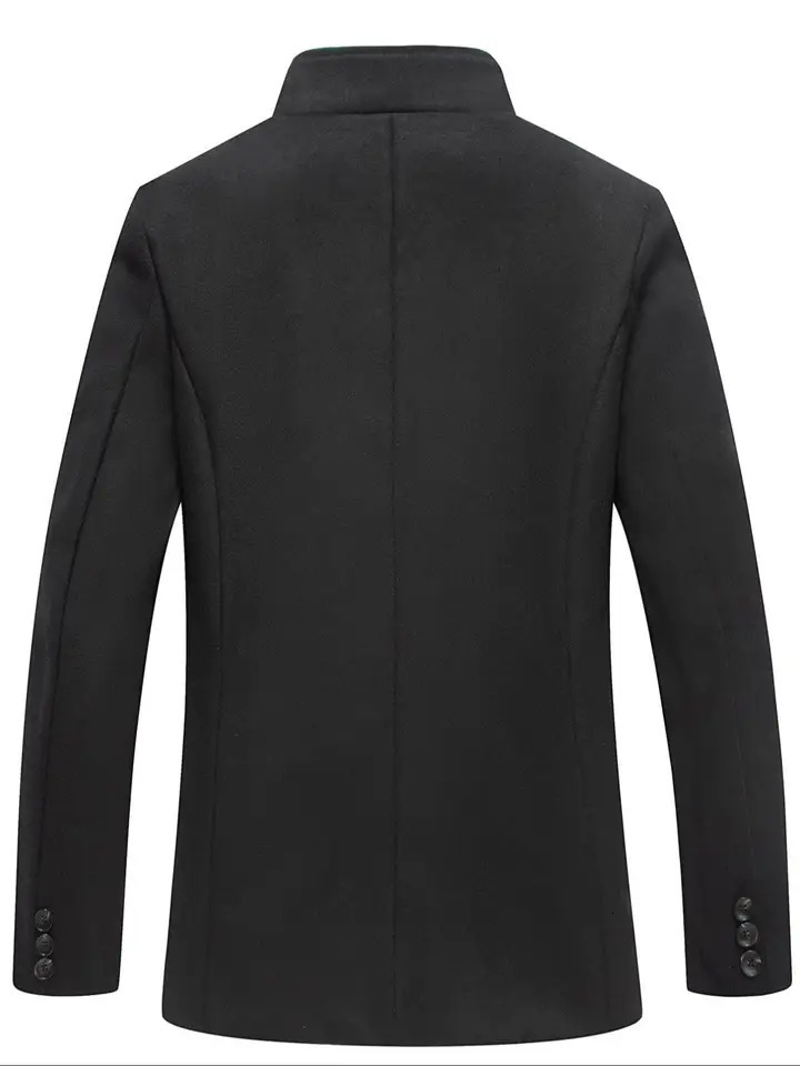 1 PCS Mens Woolen Overcoat Long Sleeve Lapel Cardigan with Pockets Casual Business Travel Daily Wear All Seasons Outerwear 251017