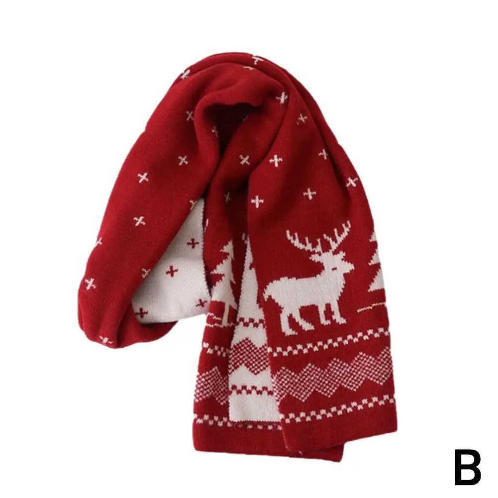 2025 Santa Claus Knitted Red Scarf Womens Autumn And Versatile Winter Scarf Year Student Couple Version New Gift Warm Kore B5W2 J251022