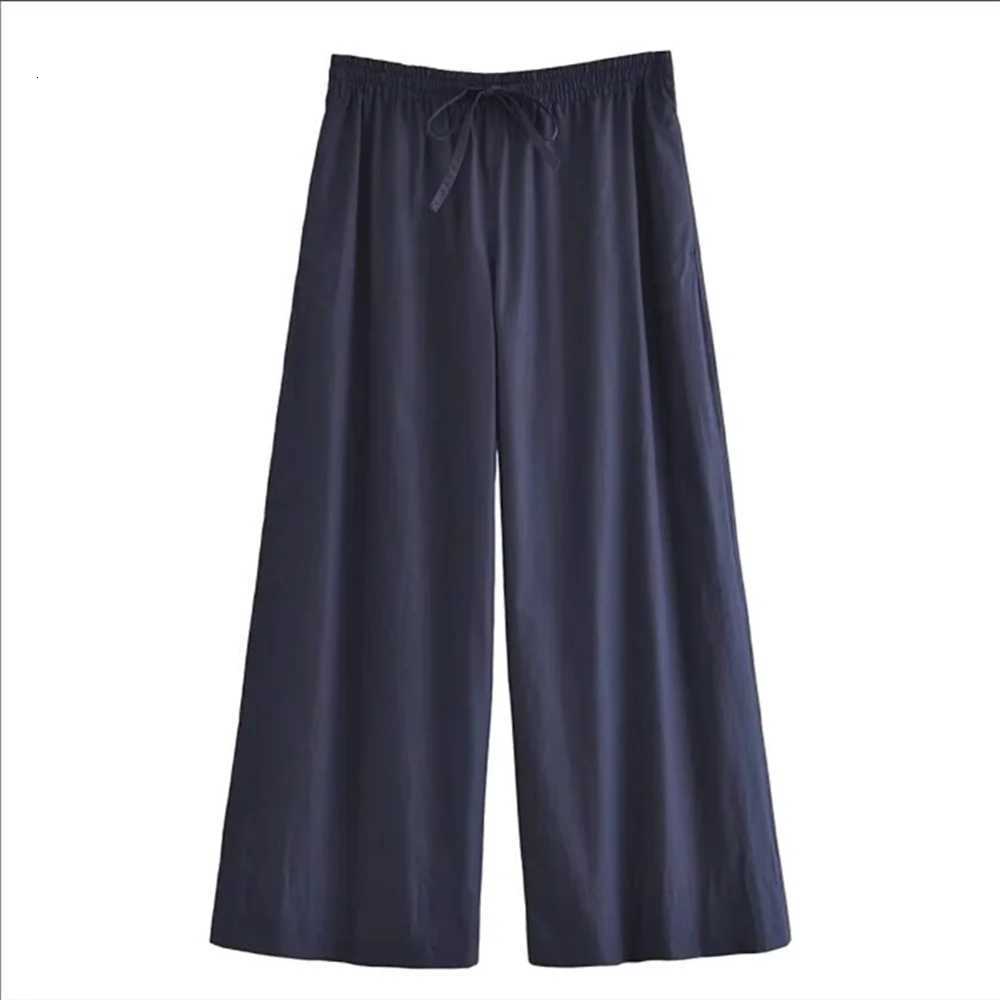 AutumnWinter New Product Womens Fashion Casual Long Sleeve Tie Shirt Mid Waist Wide Leg Pants SetT251022