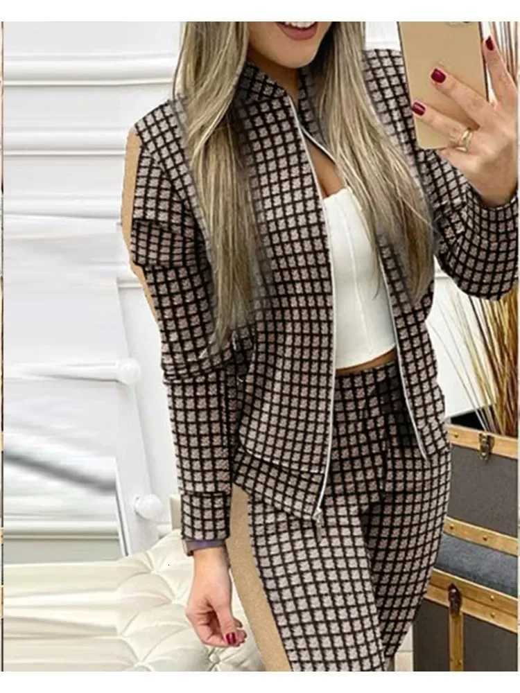 Set Woman 2 Pieces Trouser Suits Zipper Jacket Pants Tracksuits Women Patchwork Sportwear Casual Female Jogging Suit 2025 SetsT251022