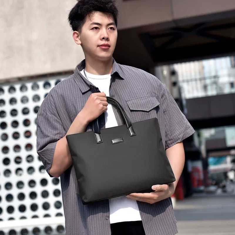 Mens laptop bag business waterproof Oxford cloth briefcase corporate meeting bag 14 inches W251022