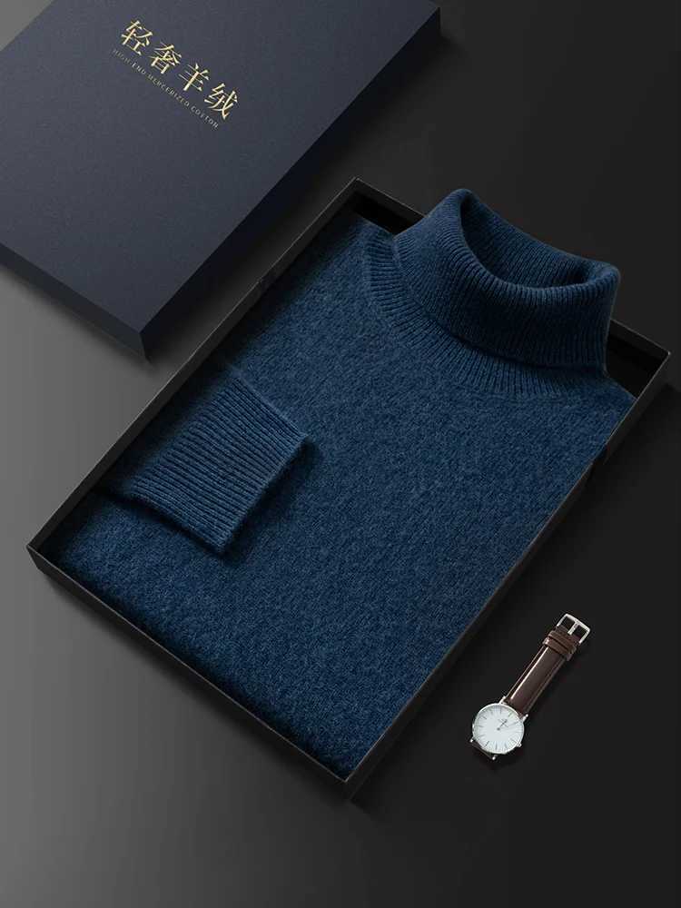 Fashion Basic Turtleneck Sweater Pullover 100 Cashmere Mens Autumn Winter Sweater Soft Warm Thick Clothes Causal Pullover KnitXJ251022